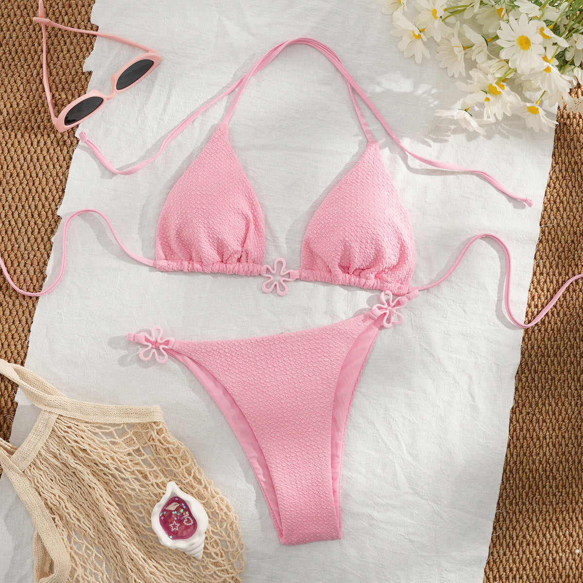 Bikini pétales roses