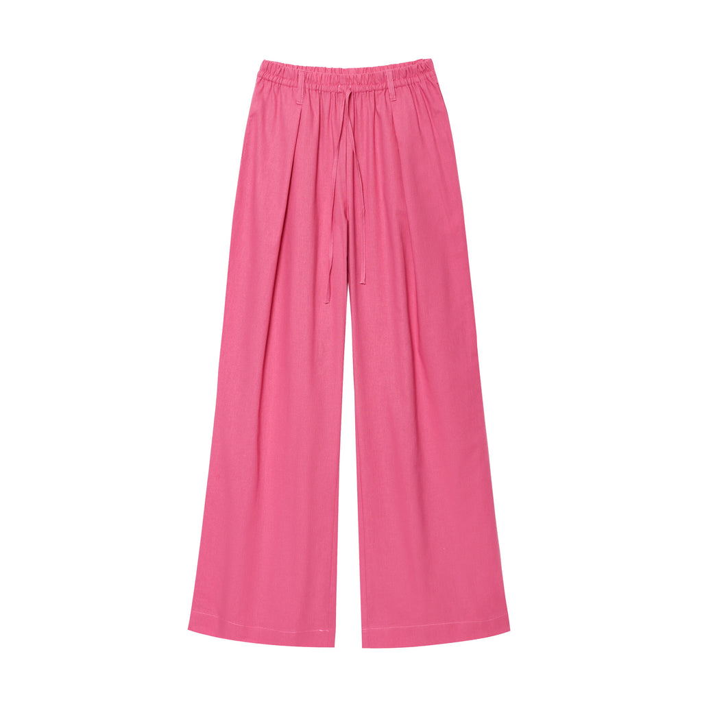 Kimono en mélange de lin et pantalon en lin