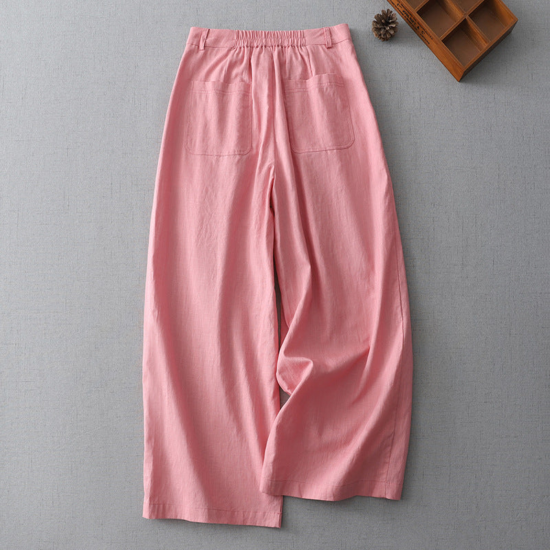 Pantalon large en lin