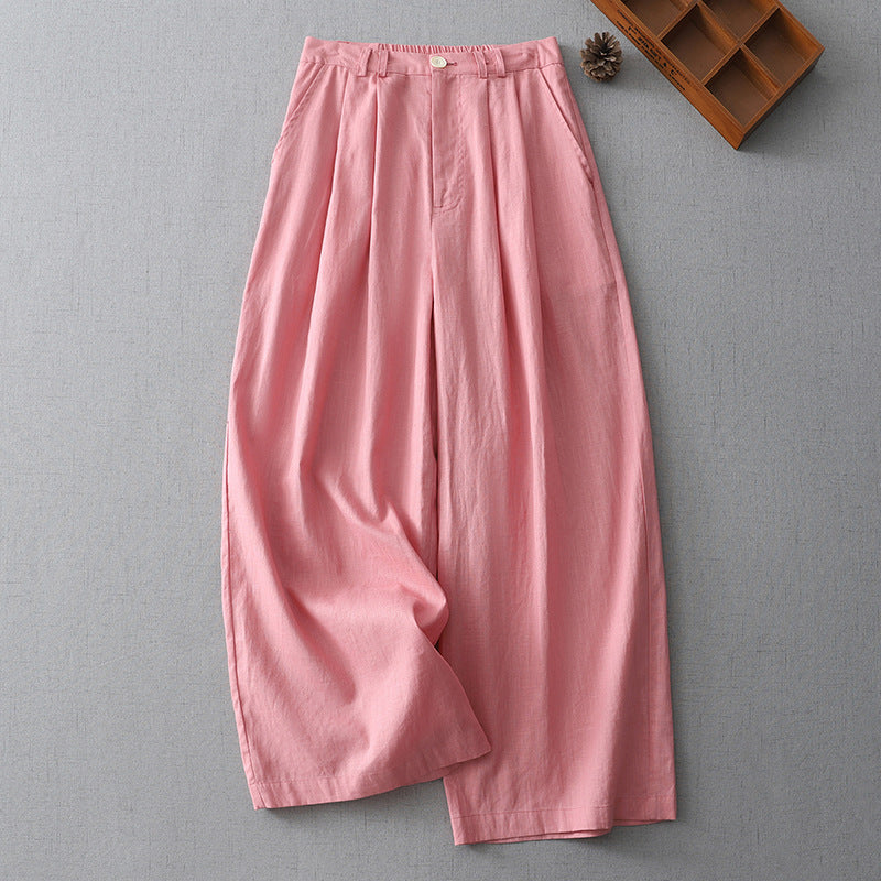 Pantalon large en lin