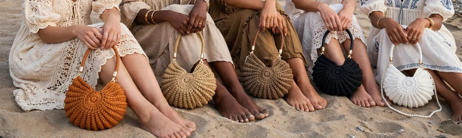 Borsa a uncinetto a forma di conchiglia