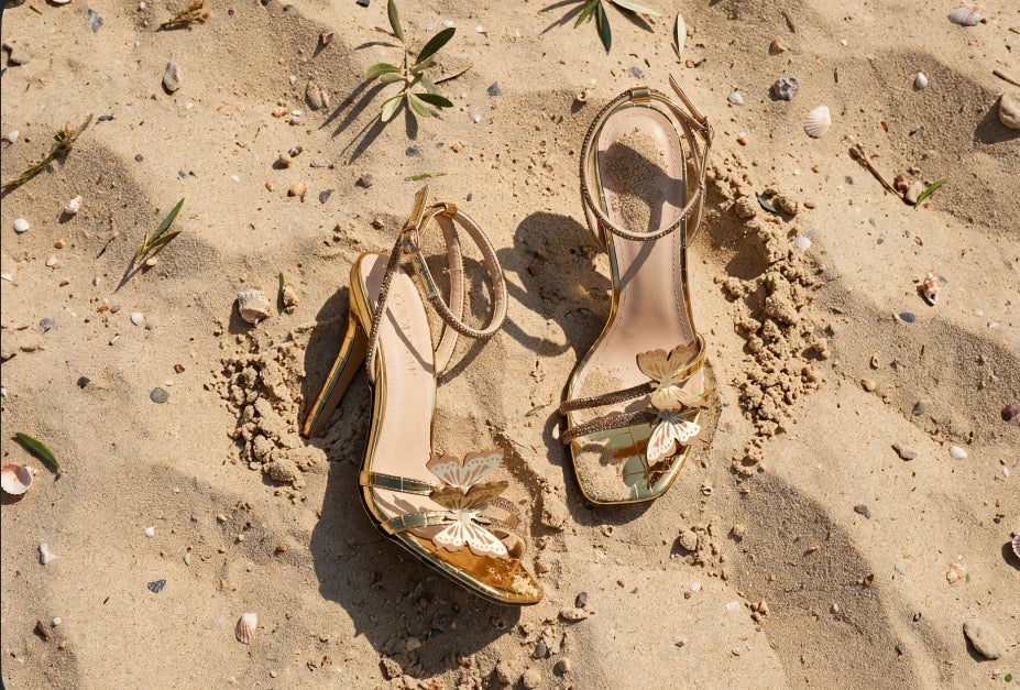 Sandali stiletto con farfalla